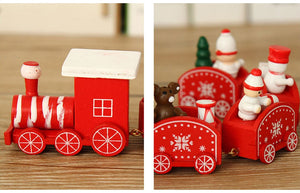 Painted Wood Christmas Train - 0to100market