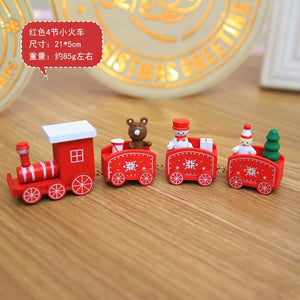 Painted Wood Christmas Train - 0to100market